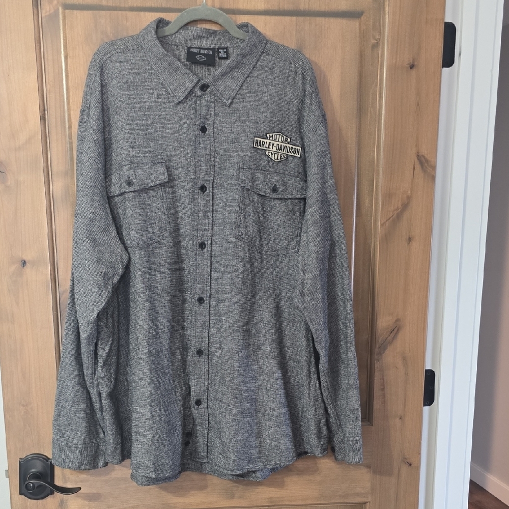 Harley-Davidson Black and Gray Knit Top